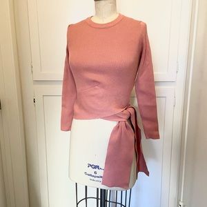 Zara pink sweater with tie
